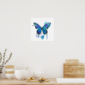 Farbige Schmetterling-Aquarell-Kunst Poster (Küche)