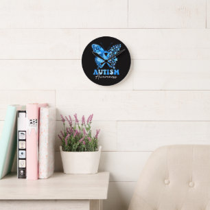Farbige Schmetterling-Puzzle Runde Wanduhr