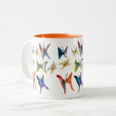 Farbige Schmetterlinge aus Aquarell Zwei-Tone-Kaff Zweifarbige Tasse (Vorderseite Links)