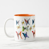 Farbige Schmetterlinge aus Aquarell Zwei-Tone-Kaff Zweifarbige Tasse (Links)