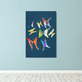 Farbige Schmetterlinge aus Aquarellfarben Leinwanddruck (Insitu (Holzboden))