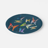 Farbige Schmetterlinge aus Aquarellpapier Teller (Schrägansicht)