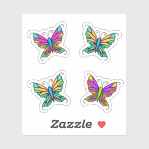 Farbige Schmetterlinge Fantasie-Sticker Aufkleber