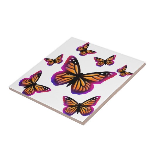 Farbige Schmetterlinge Fliese (Seite)