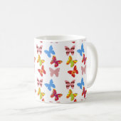 Farbige Schmetterlinge Kaffeetasse (VorderseiteRechts)
