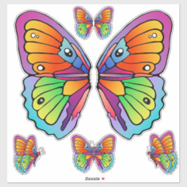 Farbige Schmetterlinge, kundenspezifisch geschnitt Aufkleber