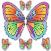 Farbige Schmetterlinge, kundenspezifisch geschnitt Aufkleber (Vorderseite)