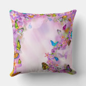 Farbige Schmetterlinge mit Good Night Baby Sprichw Kissen (Rückseite)