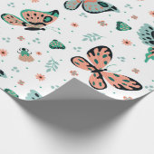 Farbige Schmetterlinge nahtlos Geschenkpapier (Ecke)