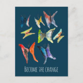 Farbige Schmetterlinge Postkarte (Vorderseite)