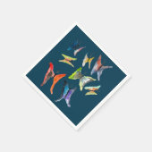 Farbige Schmetterlinge Serviette (Ecke)