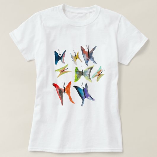 Farbige Schmetterlinge T - Shirt (Design vorne)