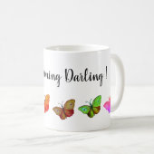 Farbige Schmetterlinge Text-Tasse Kaffeetasse (VorderseiteRechts)