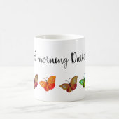 Farbige Schmetterlinge Text-Tasse Kaffeetasse (Mittel)