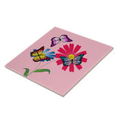 Farbige Schmetterlinge und Blume Fliese (Seite)
