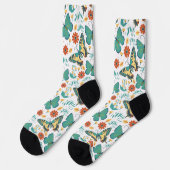 Farbige Schmetterlinge und Blume Socken (Linkes Detail)