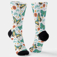Farbige Schmetterlinge und Blume