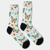 Farbige Schmetterlinge und Blume Socken (Rechts)