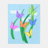 Farbige Schmetterlinge und Himmel Fleecedecke (Vorderseite)