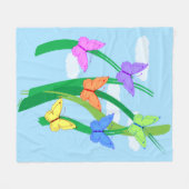 Farbige Schmetterlinge und Himmel Fleecedecke (Vorderseite (Horizontal))