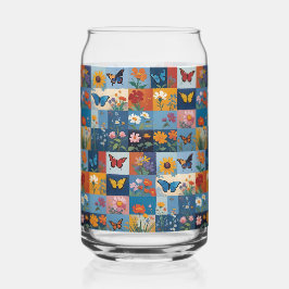 Farbige Schmetterlinge Und Wildblumen Patchwork Dosenglas