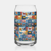 Farbige Schmetterlinge Und Wildblumen Patchwork Dosenglas (Links)