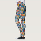 Farbige Schmetterlinge und Wildblumen Patchwork Leggings (Links)