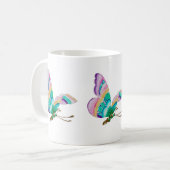 Farbige Schmetterlingsdarstellung Kaffeetasse (Vorderseite Links)