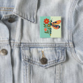Farbige Schmetterlingsdekoration mit floralen Elem Button (Beispiel)