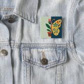 Farbige Schmetterlingsdekoration mit floralen Elem Button (Beispiel)