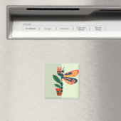 Farbige Schmetterlingsdekoration mit floralen Elem Magnet (In Situ (Geschirrspüler))