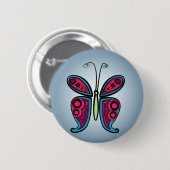 Farbige Schmetterlingsillustration Button (Vorne & Hinten)