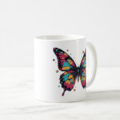 Farbige Schmetterlingsillustration Kaffeetasse (VorderseiteRechts)