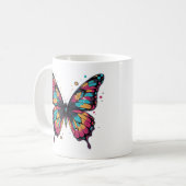 Farbige Schmetterlingsillustration Kaffeetasse (Vorderseite Links)