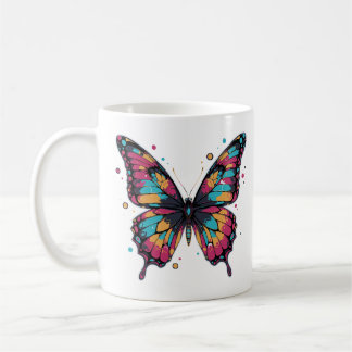 Farbige Schmetterlingsillustration Kaffeetasse