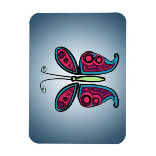 Farbige Schmetterlingsillustration Magnet