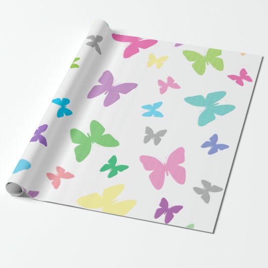 Farbige Schmetterlingskunst Geschenkpapier (Ungerollt)