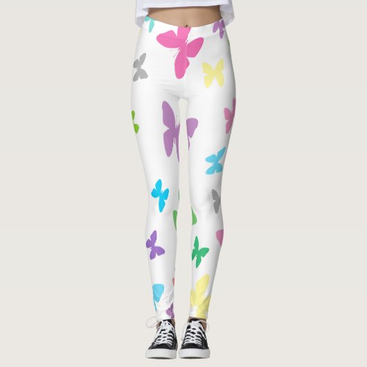 Farbige Schmetterlingskunst Leggings (Vorderseite)