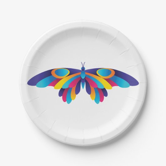 Farbige Schmetterlingspapier-Teller Pappteller (Vorderseite)