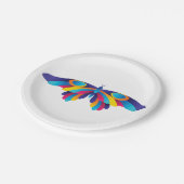 Farbige Schmetterlingspapier-Teller Pappteller (Schrägansicht)