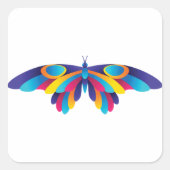 Farbige Schmetterlingsplatte Quadratischer Aufkleber (Vorderseite)