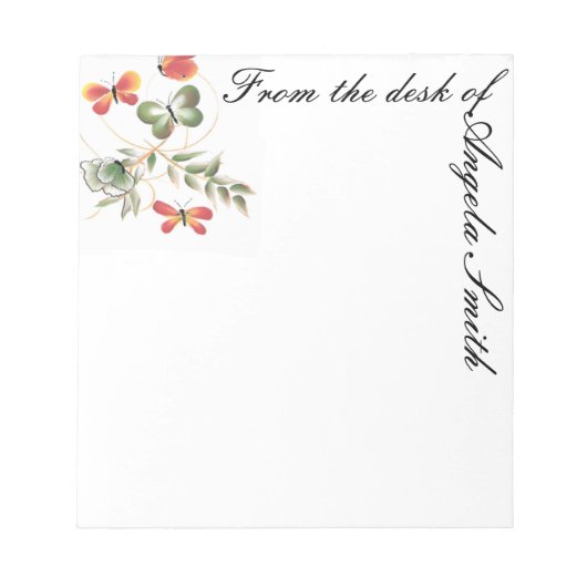 Farbige Schmetterlingspopade Notizblock (Vorderseite)