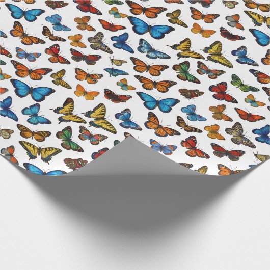 Farbige Schmetterlingssammlung Muster Geschenkpapier (Ecke)