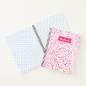 Farbige Schmuckdots Preppy Hot Pink Personalisiert Notizblock (Innenseite)