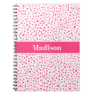 Farbige Schmuckdots Preppy Hot Pink Personalisiert Notizblock