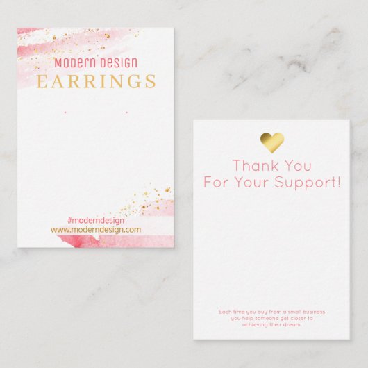 Farbige Schmuckverpackung in rosa Weiß Visitenkarte (Vorne/Hinten)