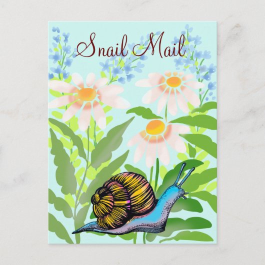 farbige Schnecke Postkarte (Vorderseite)