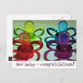 Farbige Schnuller Ankündigungspostkarte (Vorne/Hinten)