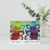 Farbige Schnuller Ankündigungspostkarte (Stehend Vorderseite)