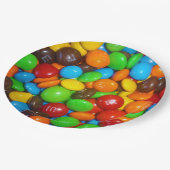 Farbige Schokoladenküche Pappteller (Schrägansicht)